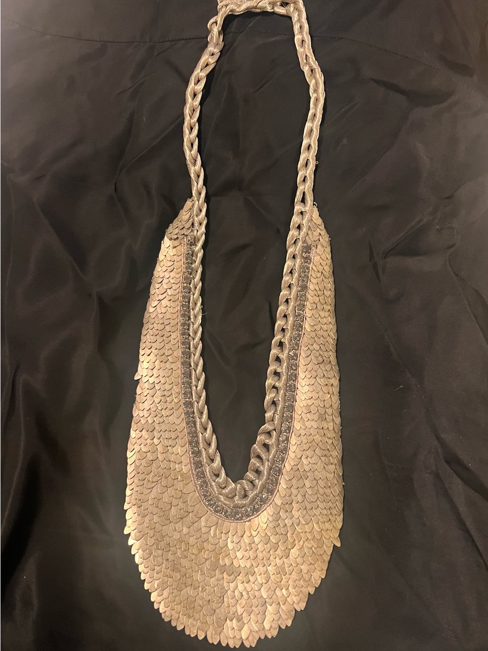 Silver Deepa Gurnani Braided Statement Bib Necklace
